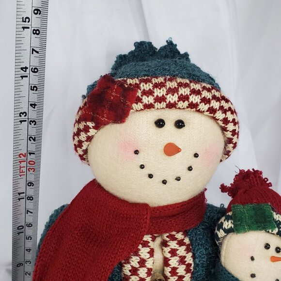 Snowman Family Plush Decor Set With Baby & Child weighted bottoms - Picture 13 of 16